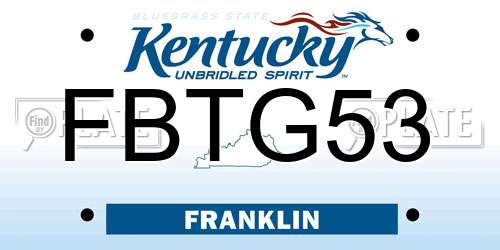 FBTG53 Kentucky License Plate
