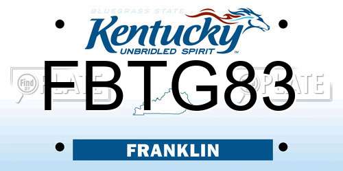 FBTG83 Kentucky License Plate