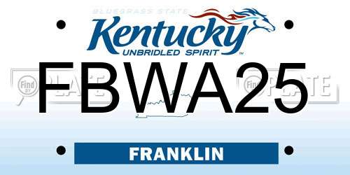 FBWA25 Kentucky License Plate