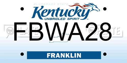 FBWA28 Kentucky License Plate