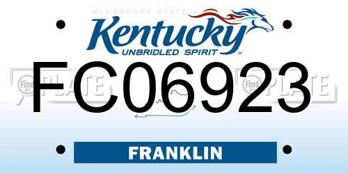 FC06923 Kentucky License Plate