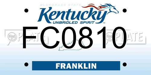 FC0810 Kentucky License Plate