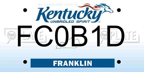 FC0B1D Kentucky License Plate