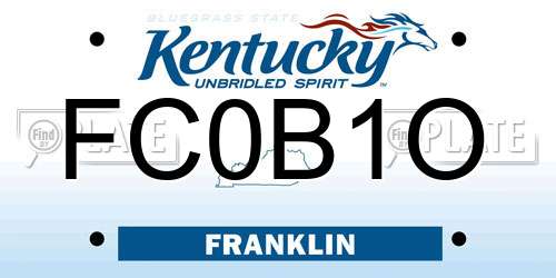 FC0B1O Kentucky License Plate