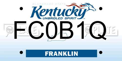 FC0B1Q Kentucky License Plate