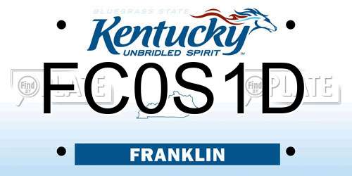 FC0S1D Kentucky License Plate