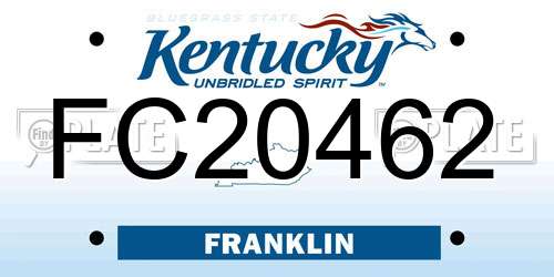 FC20462 Kentucky License Plate