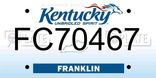 FC70467 Kentucky License Plate