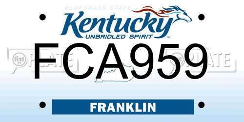 FCA959 Kentucky License Plate