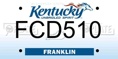 FCD510 Kentucky License Plate