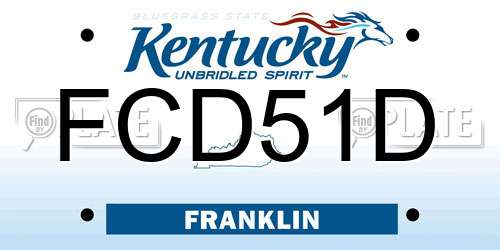 FCD51D Kentucky License Plate