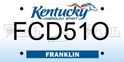 FCD51O Kentucky License Plate