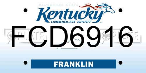 FCD6916 Kentucky License Plate