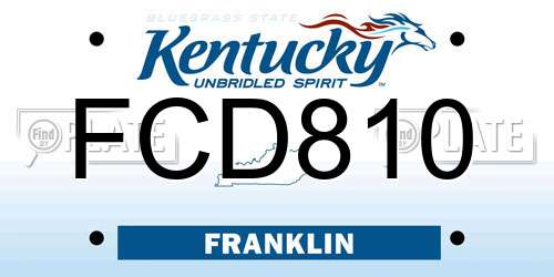 FCD810 Kentucky License Plate