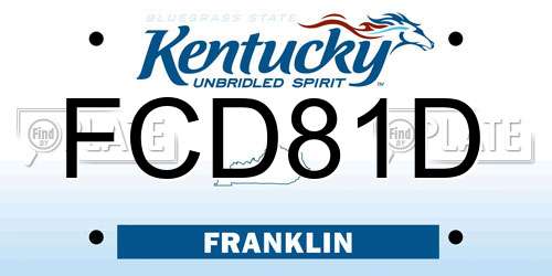 FCD81D Kentucky License Plate