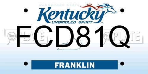 FCD81Q Kentucky License Plate