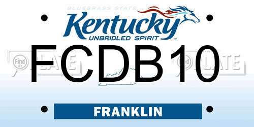 FCDB10 Kentucky License Plate