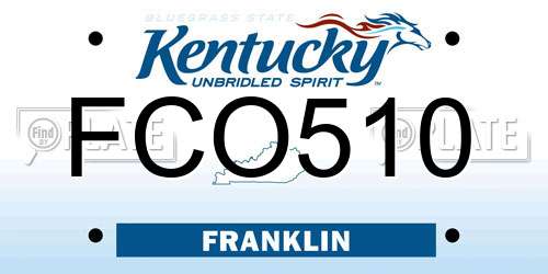FCO510 Kentucky License Plate