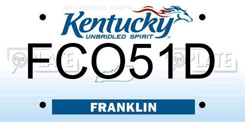 FCO51D Kentucky License Plate