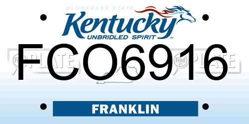 FCO6916 Kentucky License Plate