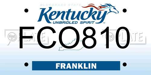 FCO810 Kentucky License Plate