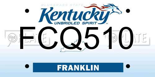 FCQ510 Kentucky License Plate