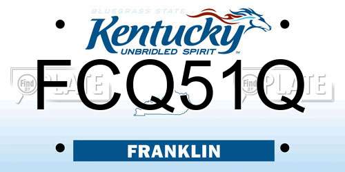 FCQ51Q Kentucky License Plate