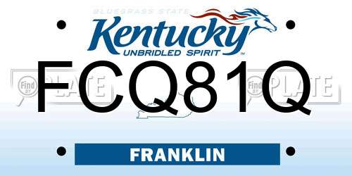 FCQ81Q Kentucky License Plate