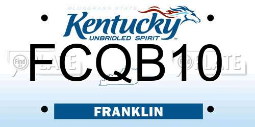 FCQB10 Kentucky License Plate