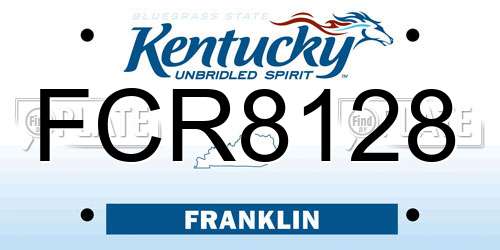 FCR8128 Kentucky License Plate