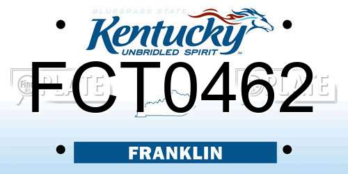 FCT0462 Kentucky License Plate