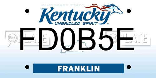 FD0B5E Kentucky License Plate