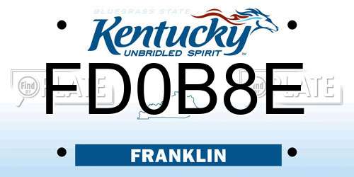 FD0B8E Kentucky License Plate