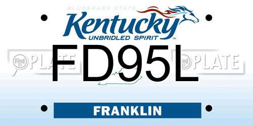 FD95L Kentucky License Plate