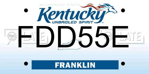 FDD55E Kentucky License Plate