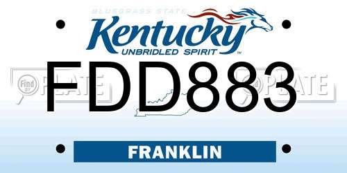FDD883 Kentucky License Plate
