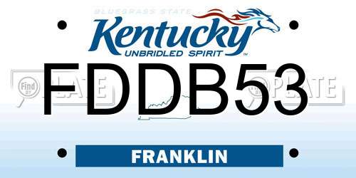 FDDB53 Kentucky License Plate