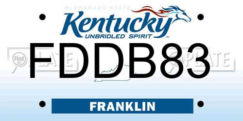 FDDB83 Kentucky License Plate