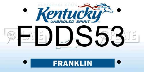 FDDS53 Kentucky License Plate