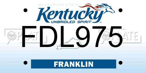FDL975 Kentucky License Plate