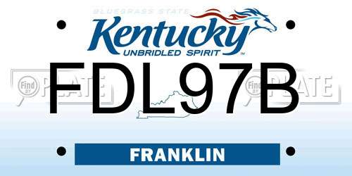FDL97B Kentucky License Plate