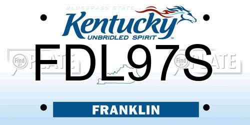 FDL97S Kentucky License Plate