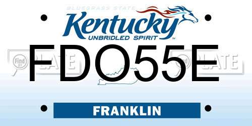 FDO55E Kentucky License Plate