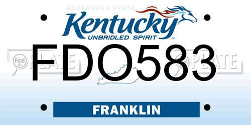 FDO583 Kentucky License Plate