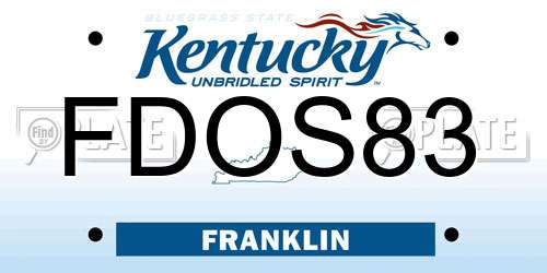 FDOS83 Kentucky License Plate