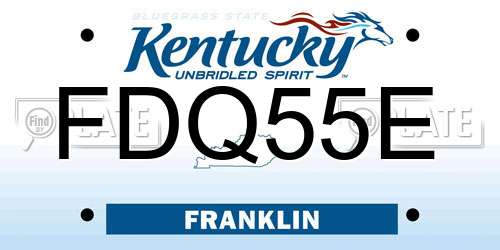 FDQ55E Kentucky License Plate