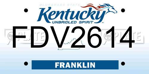 FDV2614 Kentucky License Plate