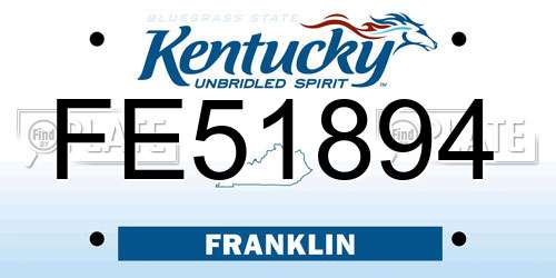 FE51894 Kentucky License Plate