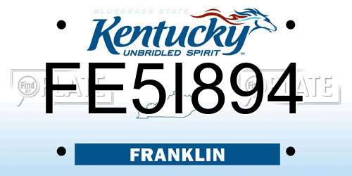 FE5I894 Kentucky License Plate