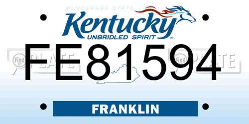 FE81594 Kentucky License Plate